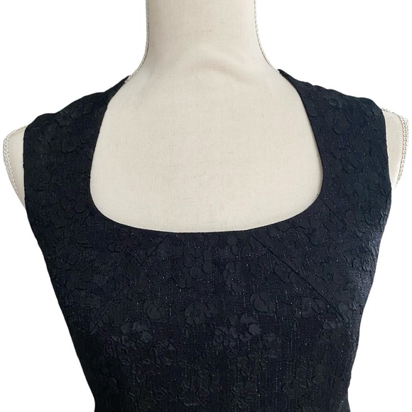 Liz Claiborne Petites Black Shimmer Floral Sleeveless Sheath Dress 8P - Picture 7 of 10